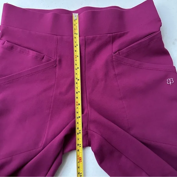 Betabrand Womens Skinny Leg Journey Pant Leggings Pockets Size S PETITE Burgundy - Picture 9 of 12